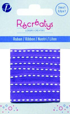 Récréatys - Ruban Surpiqué Uni 10mmx1m Violet