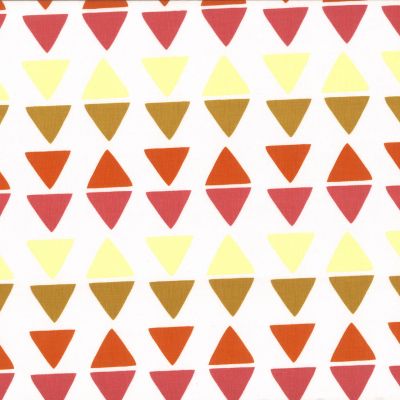 Tissu 100% Coton Kirigami Géométriques Frou-Frou Laize de 110cm Mandarine