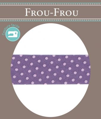 Biais Frou-Frou 20mmx2m Pois Violet clair