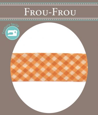 Biais Frou-Frou 20mm tissu Vichy Orange -