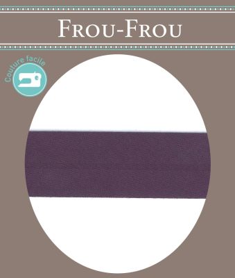 Biais Uni Coton Frou-Frou 20 mm Prune Délicate
