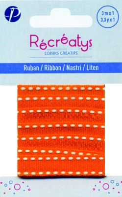 Récréatys - Ruban Surpiqué Uni 10mmx1m Orange