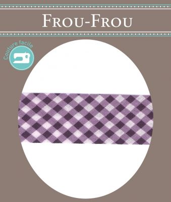 Biais Frou-Frou 20mmx2m Vichy Violet foncé