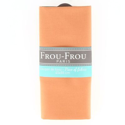 Coupon Tissu 100% Coton Uni Frou-Frou 45x55cm Mandarine