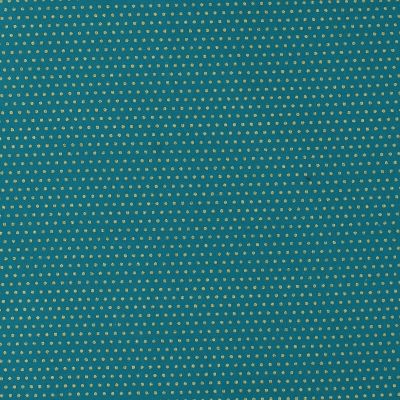 TISSU FROU-FROU TOUT CE QUI BRILLE Turquoise POIS DORE Laize de 150cm - PRIX AU METRE