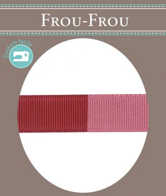 Ruban Gros Grain Frou-Frou 16mm bicolore Uni Rouge -