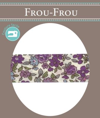 Frou-Frou Bias 20mmx2m Fleuri Violet clair