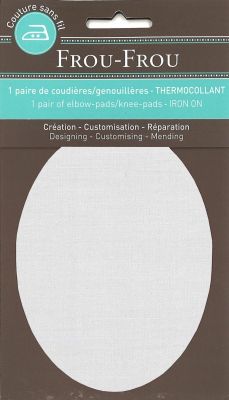 Genouillères-coudières thermocollantes Frou-frou 8, x12,1cm Uni Gris clair