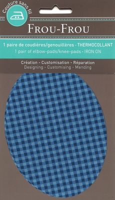 Coudière Genouillère Thermocollante Frou-Frou Vichy Bleu intense