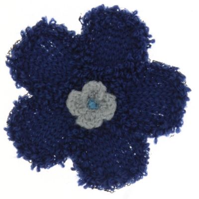 Thermocollant recreatys collection florale fleur tricot bleue
