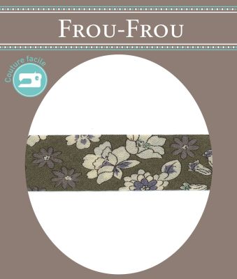 Frou-Frou Bias 20mmx2m Fleuri Vert Kaki