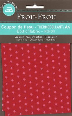 Tissu thermocollant A4 Frou-Frou Etoiles Rouge