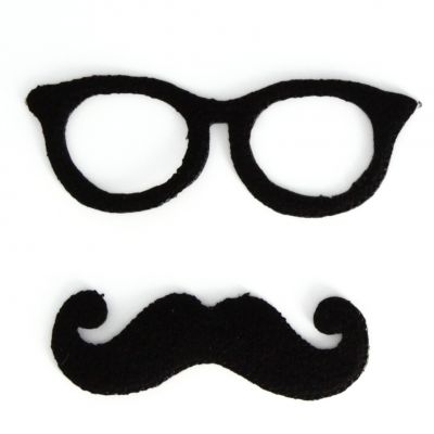 Thermocollant recreatys collection moustache lunette noires