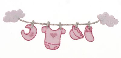Thermocollant layette rose 8x2cm collection doudous