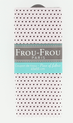 Coupon Tissu 100% Coton Pois Frou-Frou 45x55cm Prune Délicate