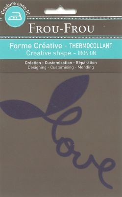 Message love thermocollant Frou-Frou 12,5x7cm Odonata Violet Myrtille