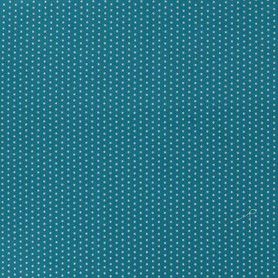 TISSU FROU-FROU TOUT CE QUI BRILLE Turquoise foncé IMPRIME POIS ARGENT Laize de 150cm - PRIX AU METRE