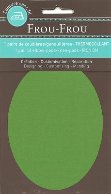 Genouillères-coudières thermocollantes Frou-frou 8, x12,1cm Uni Vert pomme