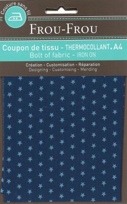 Tissu thermocollant A4 Frou-Frou Etoiles Bleu foncé