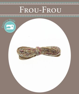 Frou-Frou Cordon spaghetti 7mmx2m tissu Fleuri Saumon