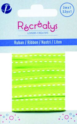 Récréatys - Ruban Surpiqué Uni 10mmx1m Vert pistache