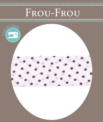 Biais Frou-Frou 20mm tissu Pois Rose clair -