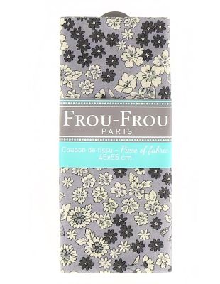 Coupon Tissu 100% Coton Fleuri Frou-Frou 45x55cm Violet Sage