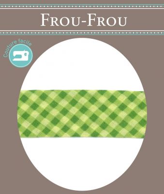 Biais Frou-Frou 20mmx2m Vichy Vert pomme