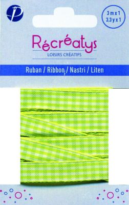Récréatys - Ruban Vichy 10mmx1m Vert pistache