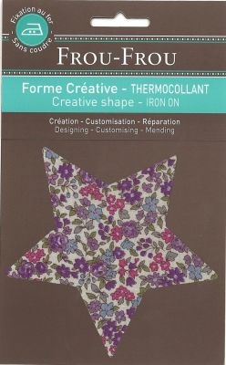 Etoile Thermocollante Frou-Frou 11x11cm Fleuri Violet clair