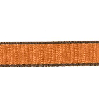 Ruban Gros Grain Bordure Géométriques Frou-Frou 10 mm Orange Flamboyant