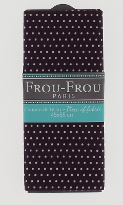 Coupon Tissu 100% Coton Pois Frou-Frou 45x55cm Prune Délicate