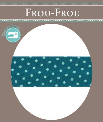 Biais Frou-Frou 20mmx2m Pois Turquoise foncé