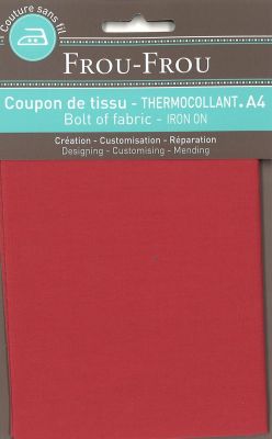 Tiissu thermocollant A4 Frou-Frou en tissu Uni Rouge