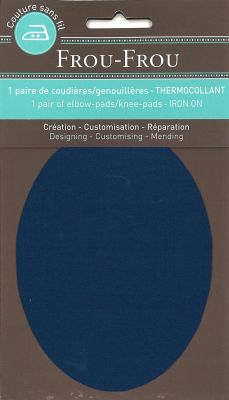 Genouillères-coudières thermocollantes Frou-frou 8, x12,1cm Uni Bleu foncé