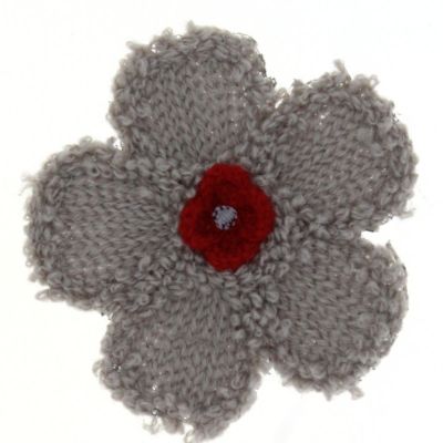 Thermocollant recreatys collection florale fleur tricot grise rouge blanc