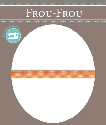 Frou-Frou Cordon Spaghetti 7mm tissu Vichy Orange -