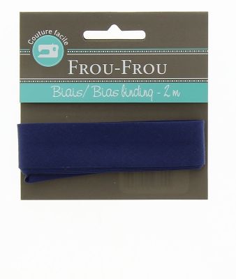 Biais Uni Coton Frou-Frou 20 mm Bleu Intense