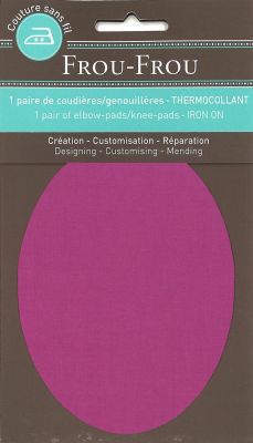 Genouillères-coudières thermocollantes Frou-frou 8, x12,1cm Uni Rose Camélia