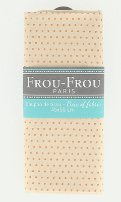 Coupon Tissu 100% Coton Pois Frou-Frou 45x55cm Mandarine