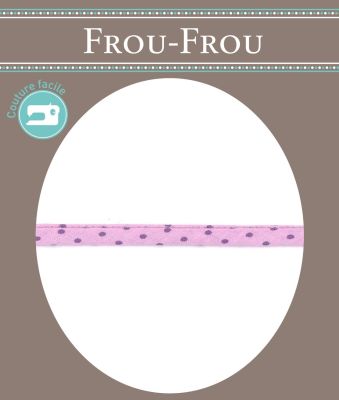 Frou-Frou Cordon Spaghetti 7mm tissu Pois Framboise -