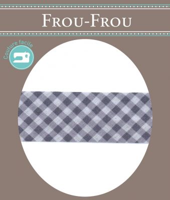 Biais Frou-Frou 20mm tissu Vichy Myrtille -