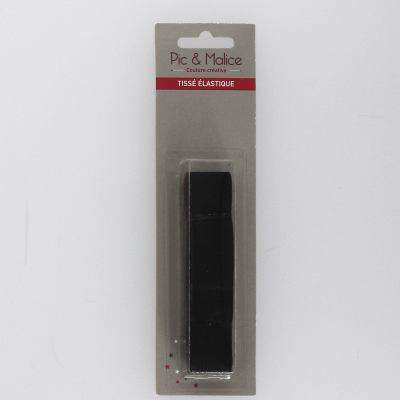 Elastique tisse noir 32mm - blister de 1 mètre