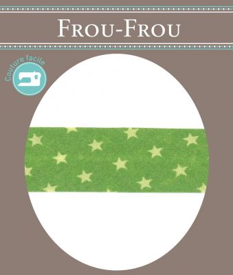 Biais Frou-Frou 20mmx2m Etoiles Vert pomme