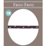 Frou-Frou Cordon Spaghetti 7mm tissu Etoiles Violet foncé - PRIX AU METRE