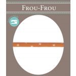 Frou-Frou Cordon Spaghetti 7mm tissu Etoiles Orange - PRIX AU METRE