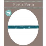 Frou-Frou Cordon Spaghetti 7mm tissu Etoiles Turquoise foncé - PRIX AU METRE
