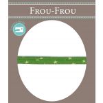 Frou-Frou Cordon Spaghetti 7mm tissu Etoiles Vert pomme - PRIX AU METRE