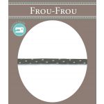 Frou-Frou Cordon Spaghetti 7mm tissu Pois Taupe - PRIX AU METRE