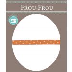 Frou-Frou Cordon Spaghetti 7mm tissu Pois Orange - PRIX AU METRE